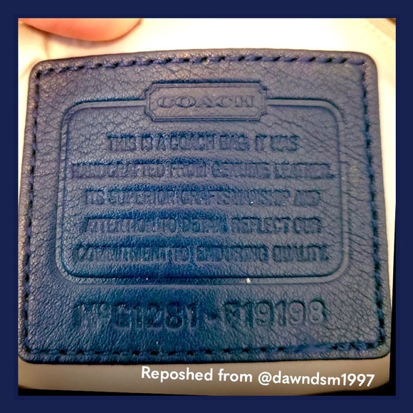 Coach Patent Marine Navy Blue Leather Logo Mini Tote Purse - Picture 3 of 16